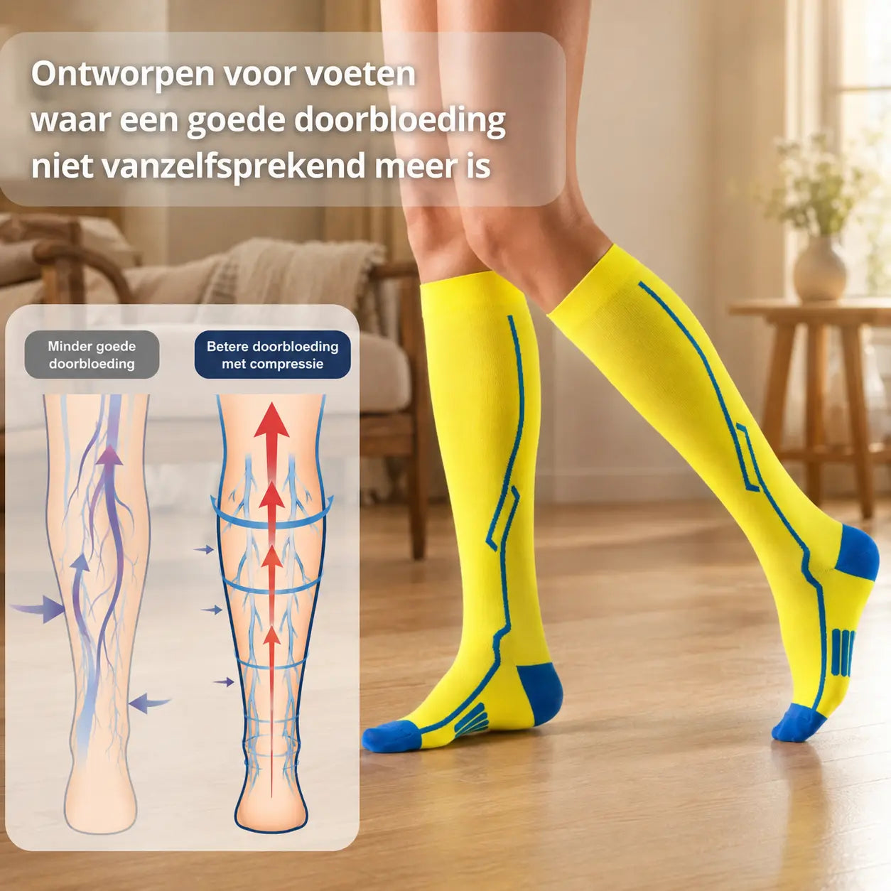 Steunkousen diabetes, geen knellende naden