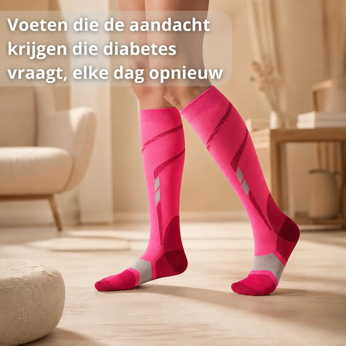Compressiekousen diabetische voeten, zachte druk