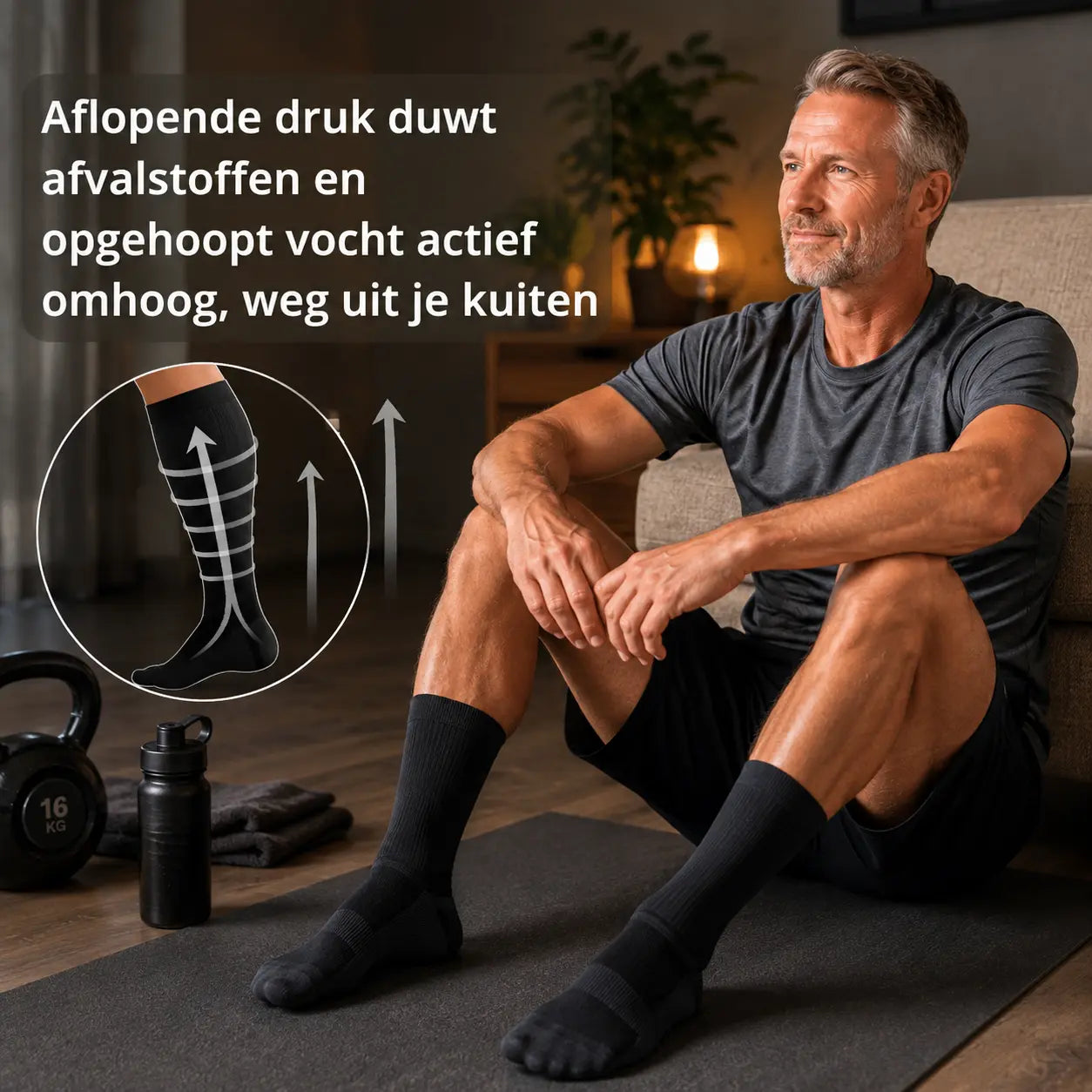 Compressiesokken hardlopen, ondersteuning achillespees en voetboog