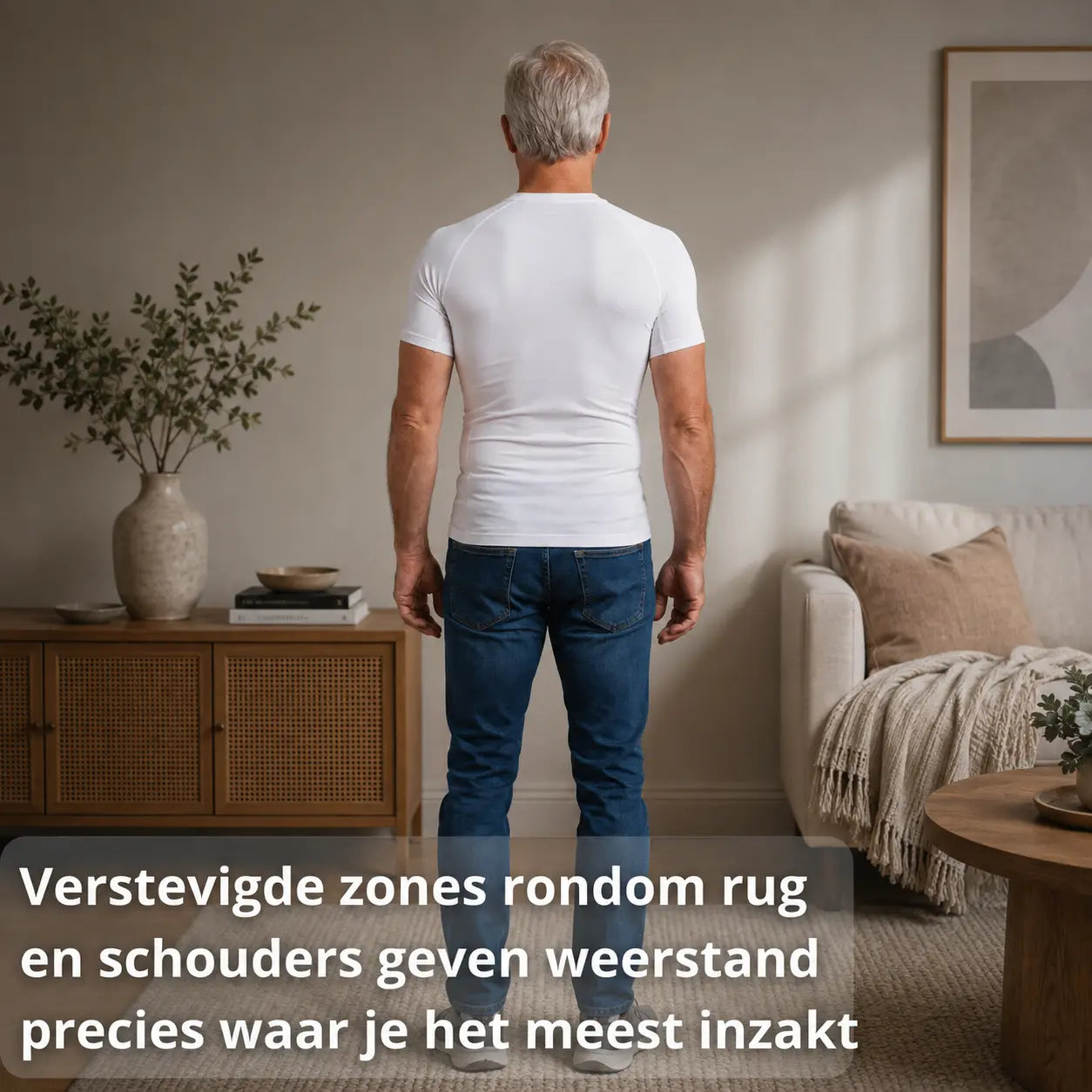 Compressie shirt heren zwart, ademend materiaal