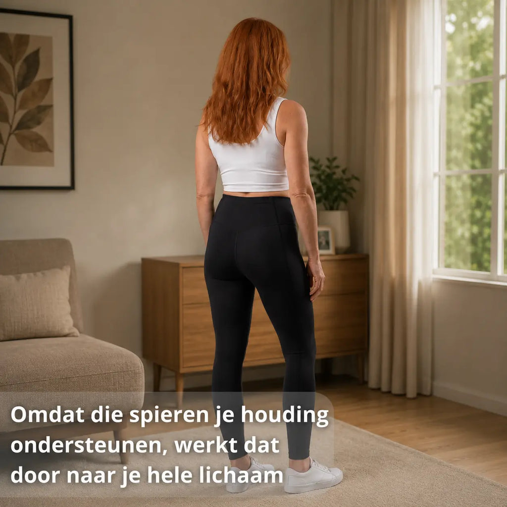 Postuurbroek dames zwart, ademend en elastisch materiaal