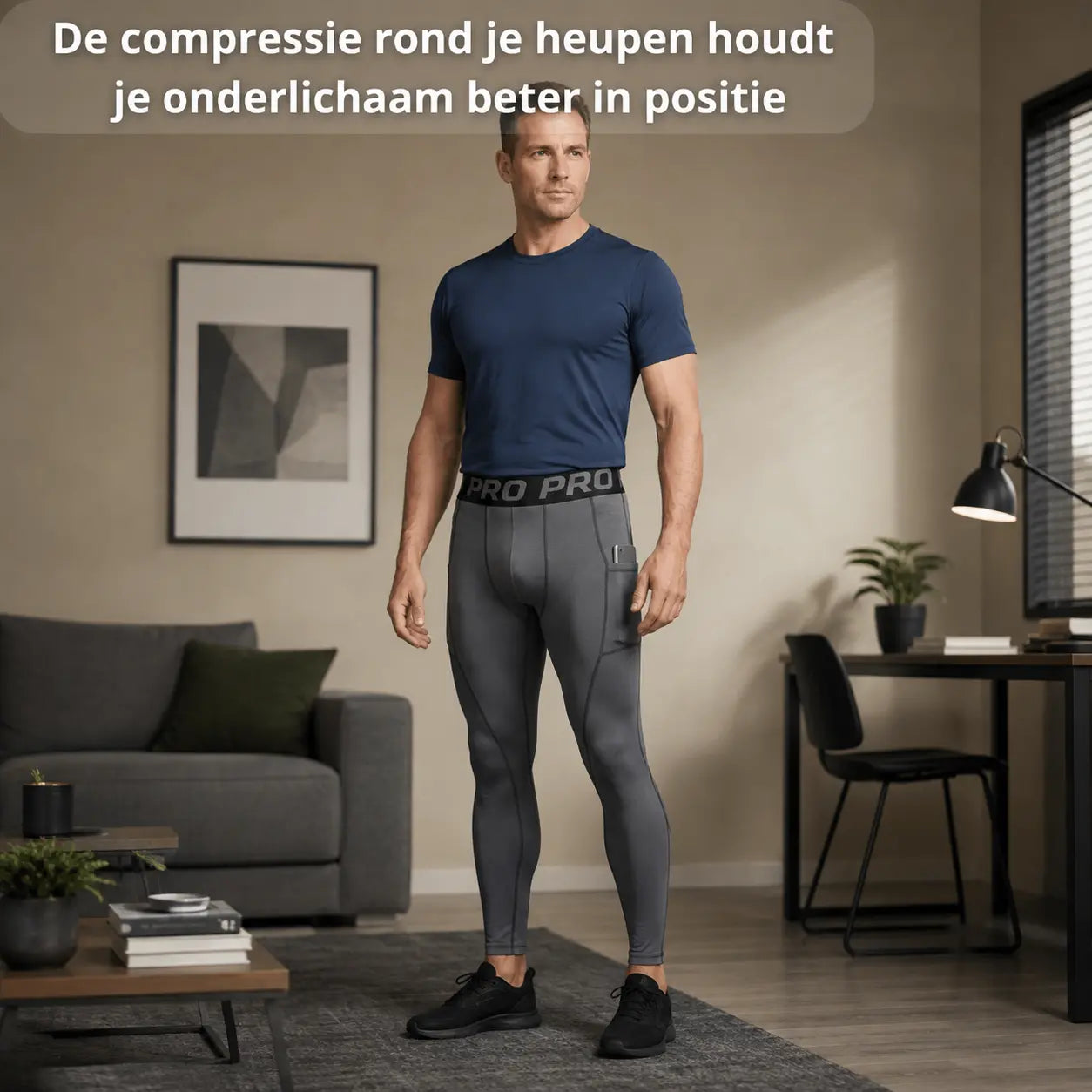Postuurcorrectie broek heren, ondersteuning rug en heupen