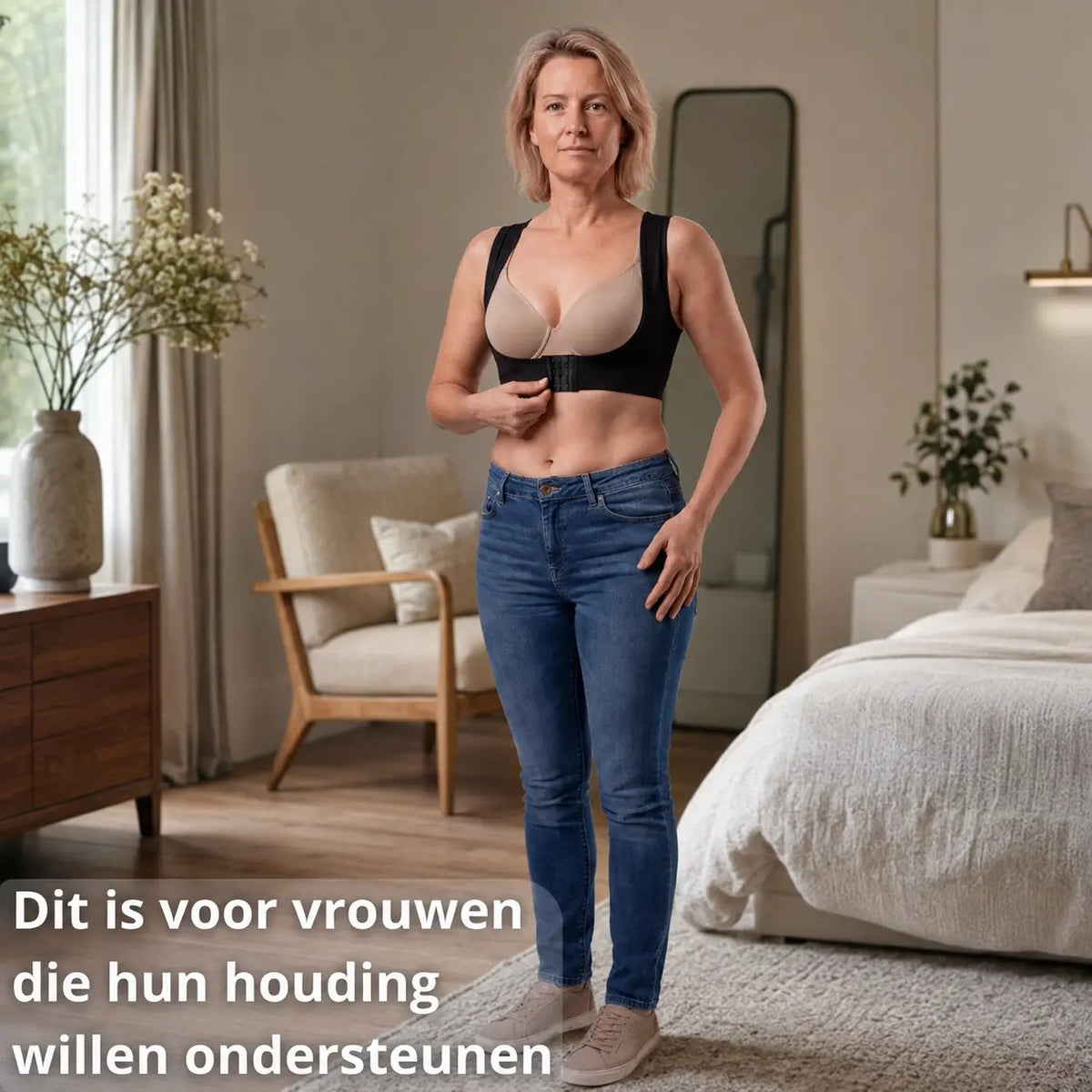 Compressie top dames tegen een slechte houding