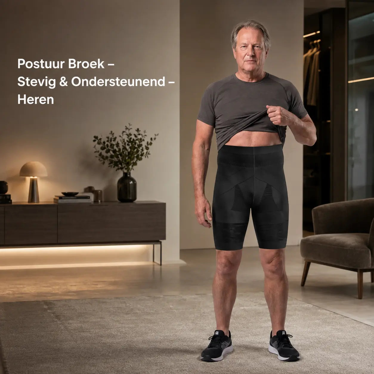 Postuur broek heren, stevig en ondersteunend