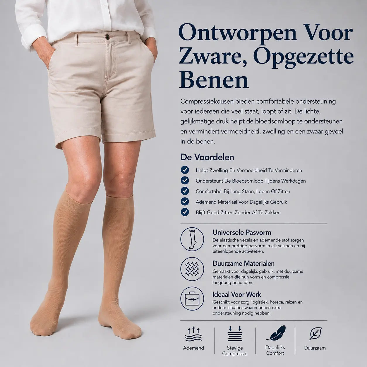 Steunkousen tegen spataderen, betere doorbloeding