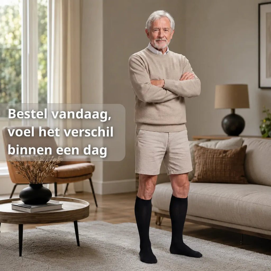 Compressiekousen tegen spataderen, aanbevolen door vaatspecialisten