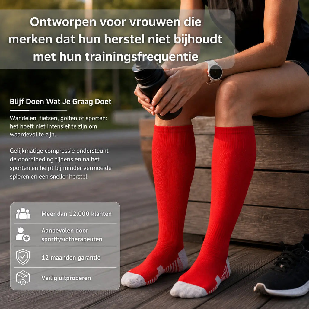 Compressiekousen dames sport, sneller herstel