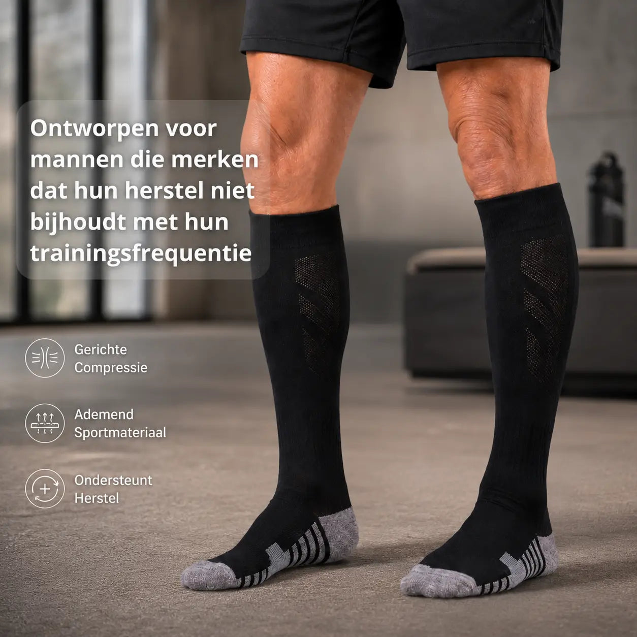Compressiekousen heren sport, sneller herstel