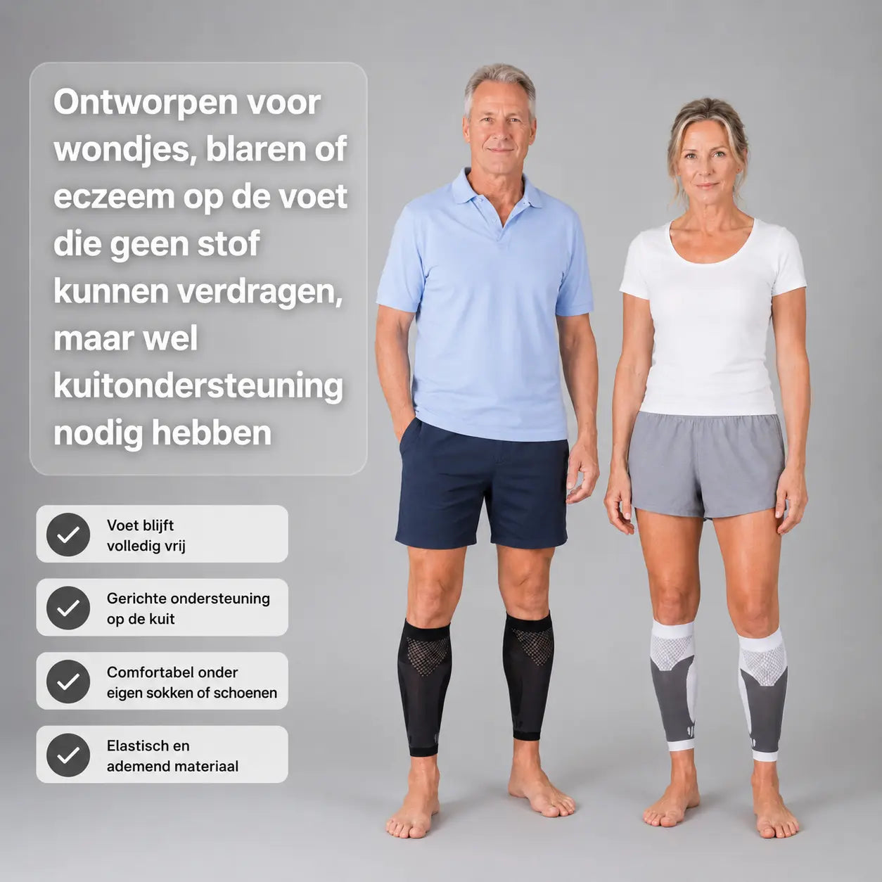 Kuitmouw compressie tegen zware benen