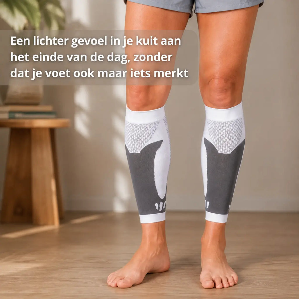 Compressie kuitmouw wit, kuitondersteuning zonder voet