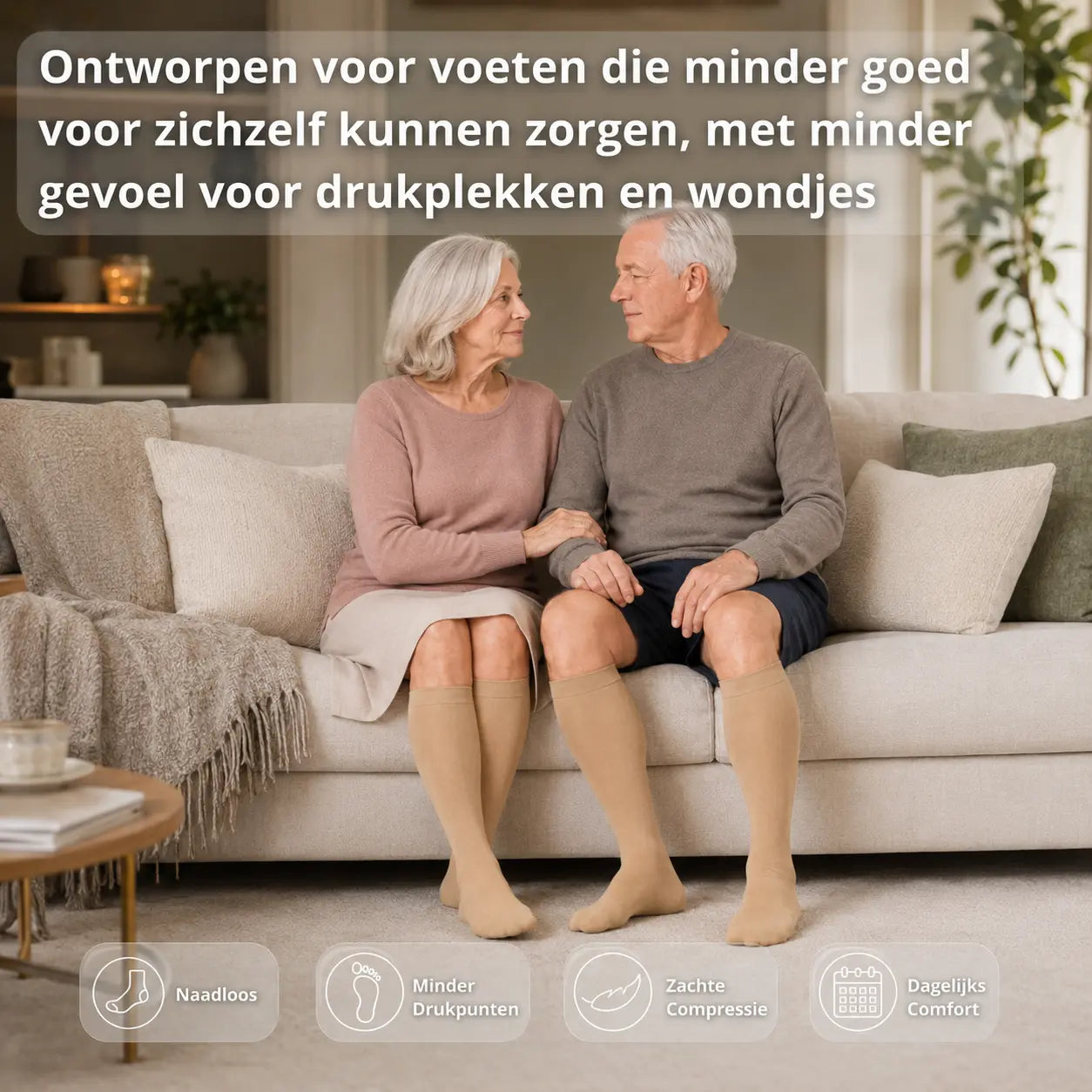 Steunkousen voor diabetische voeten zonder afknelling