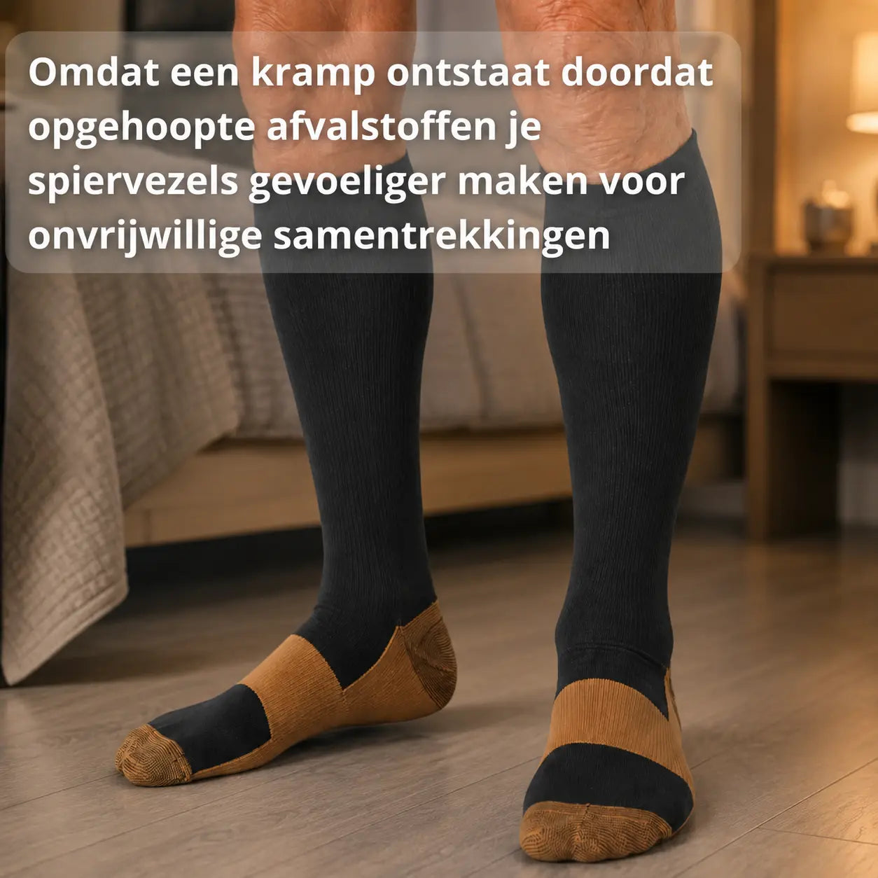 Compressiekousen tegen een zwaar, gespannen gevoel in het been