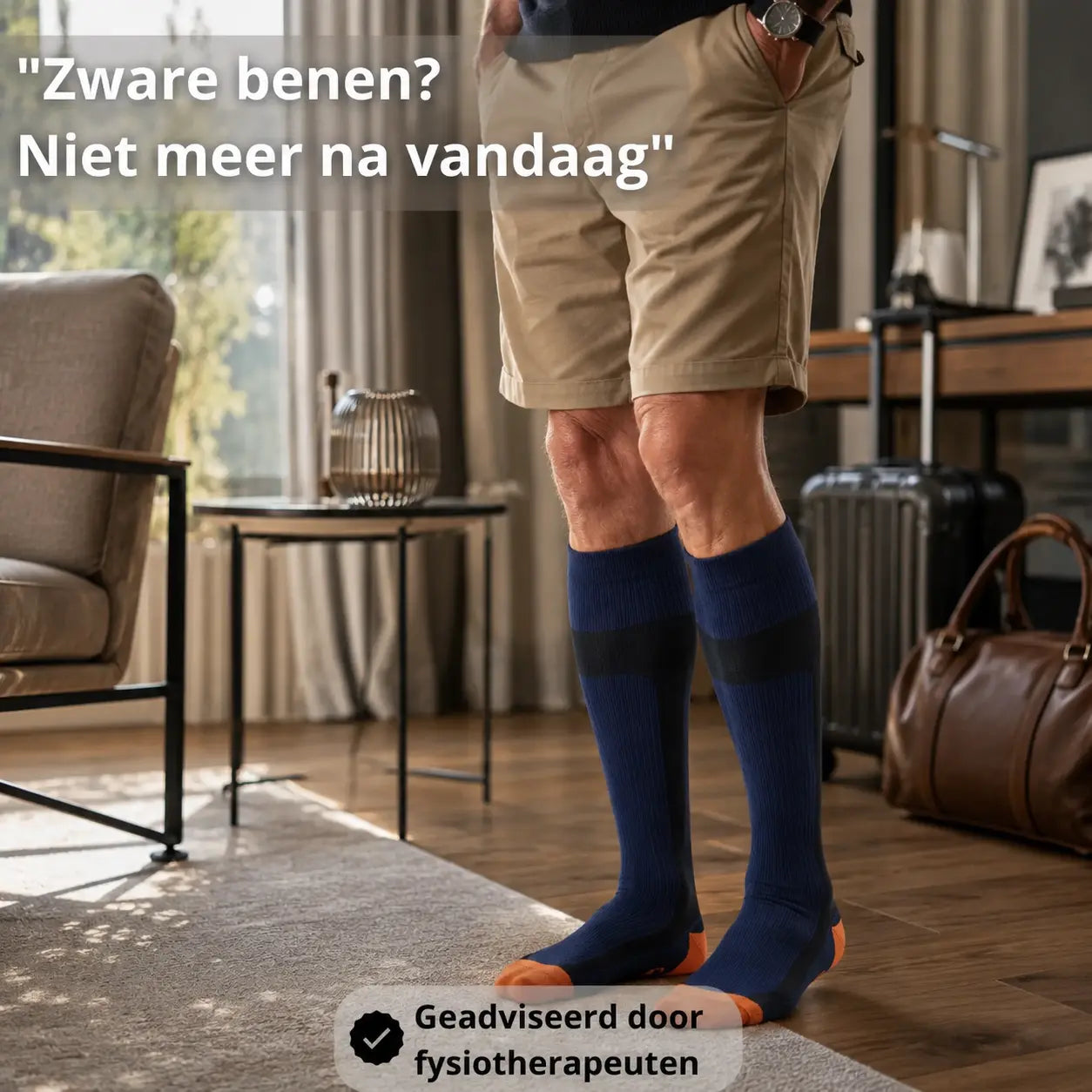 Compressiekousen heren tegen zware benen