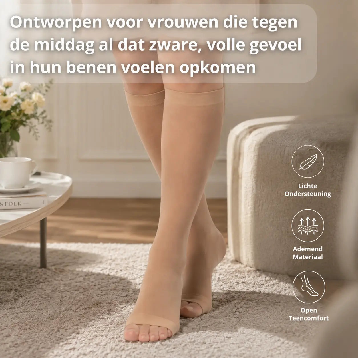 Compressiekousen dames, steunkousen voor de hele dag