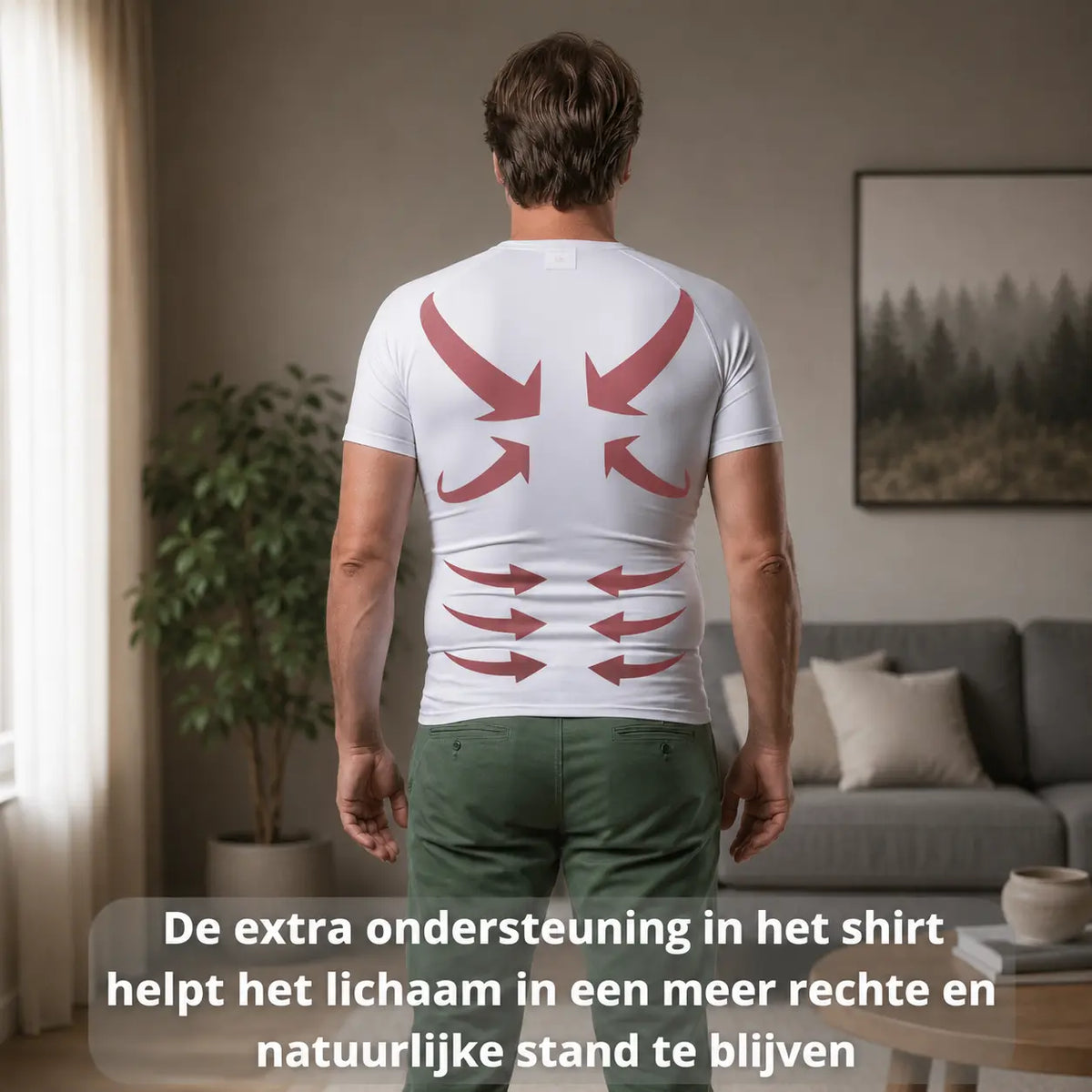 Compressie shirt heren zwart, ademend materiaal