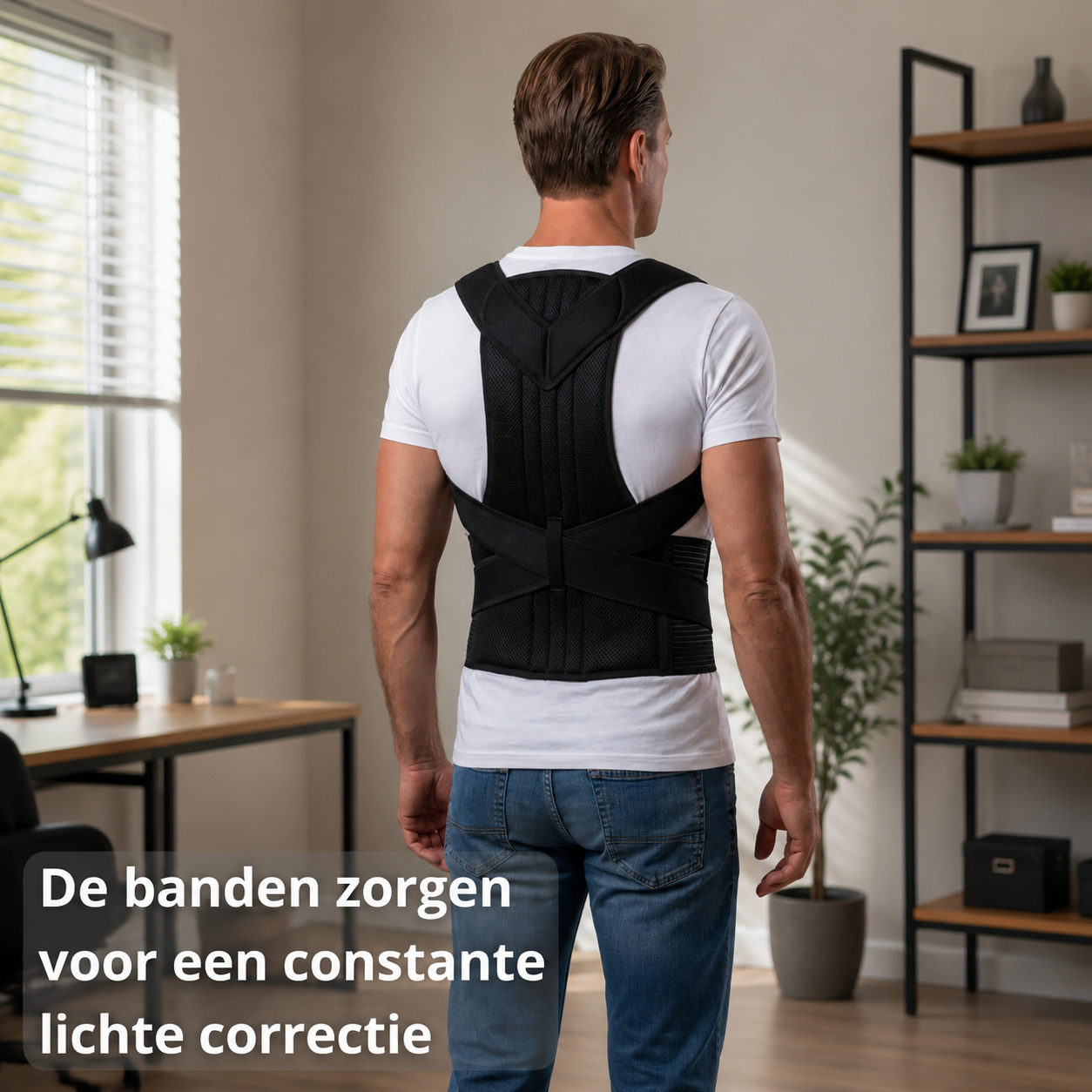 Postuur corrector zwart, ademend materiaal