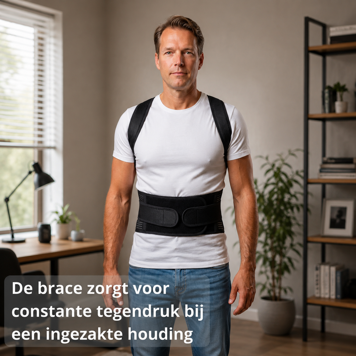 Houdingscorrector grijs, verstelbare pasvorm