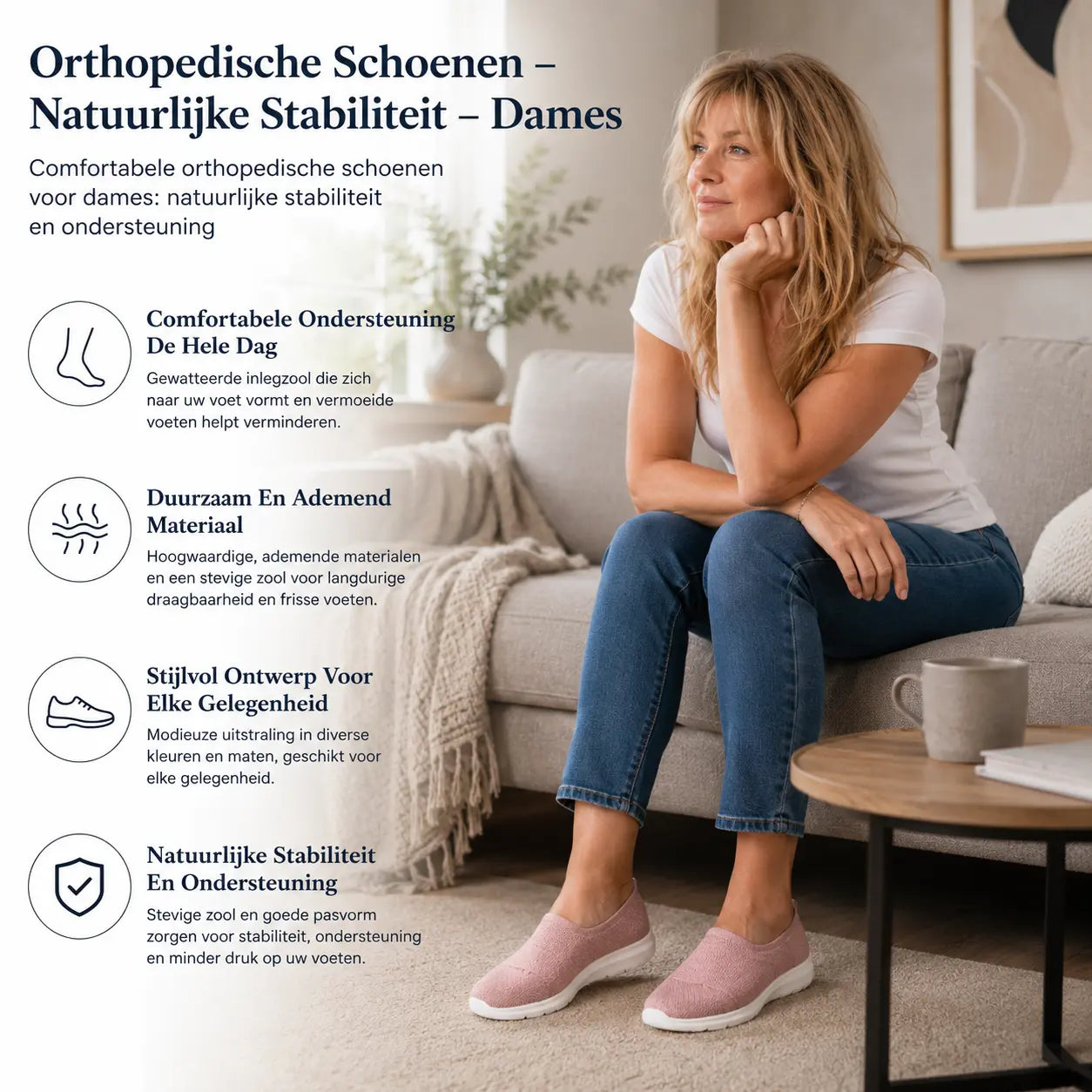 Orthopedische schoenen dames, natuurlijke stabiliteit