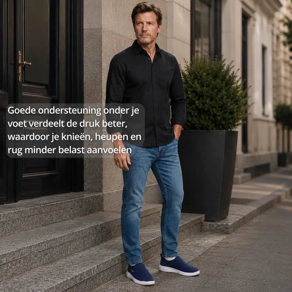 Orthopedische schoenen heren zwart, ademend materiaal