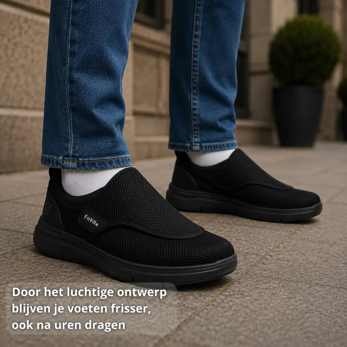 Drukvrije schoenen heren, verstelbare pasvorm