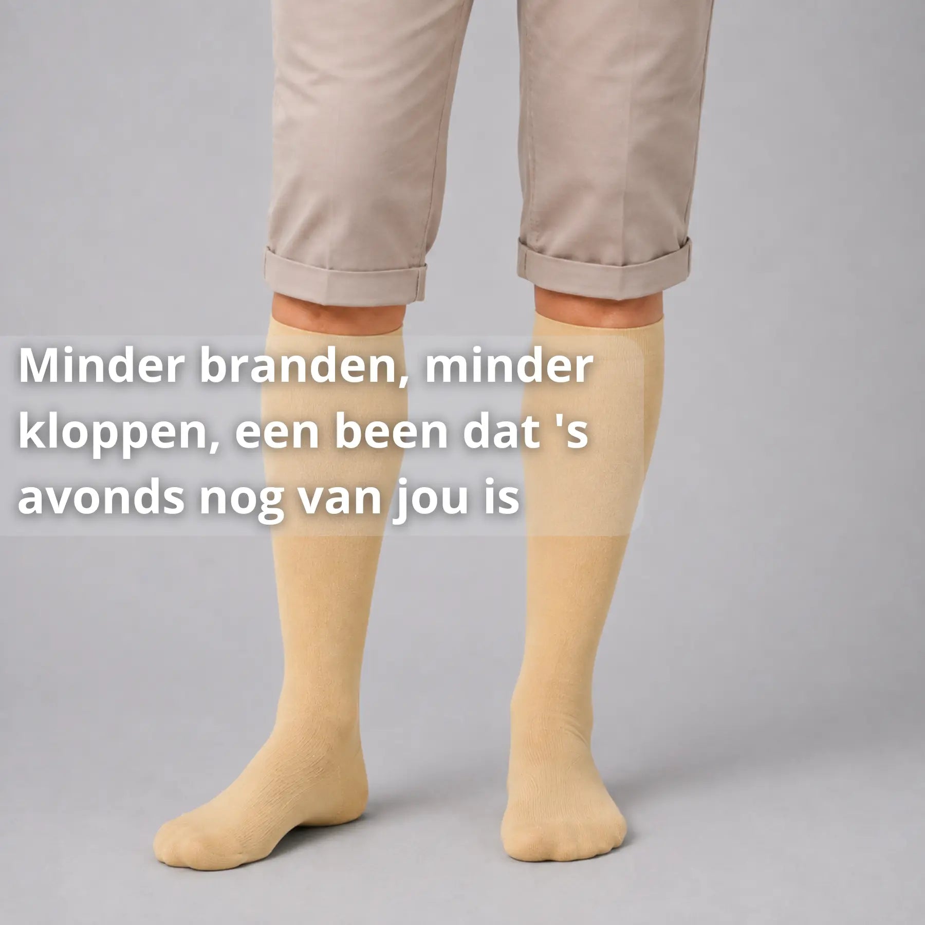 Compressiekousen grijs tegen zware en vermoeide benen