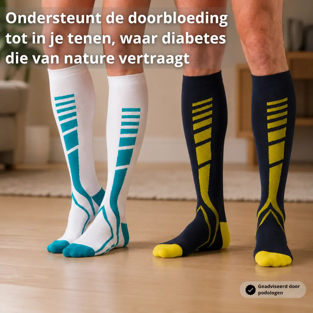 Compressiekousen voor diabetische voeten, zachte ondersteuning