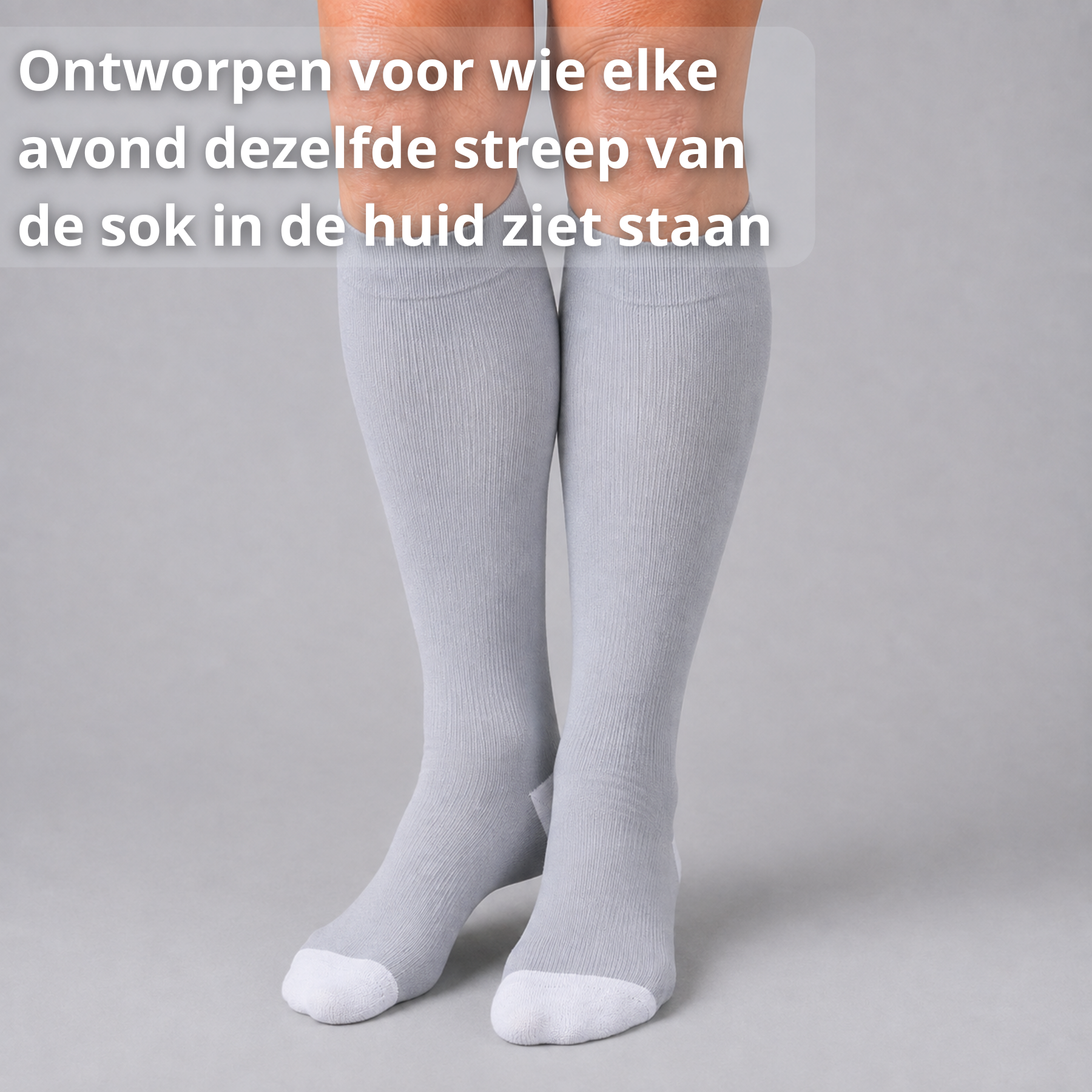 Close-up compressiekous met gelijkmatige compressie van enkel tot kuit