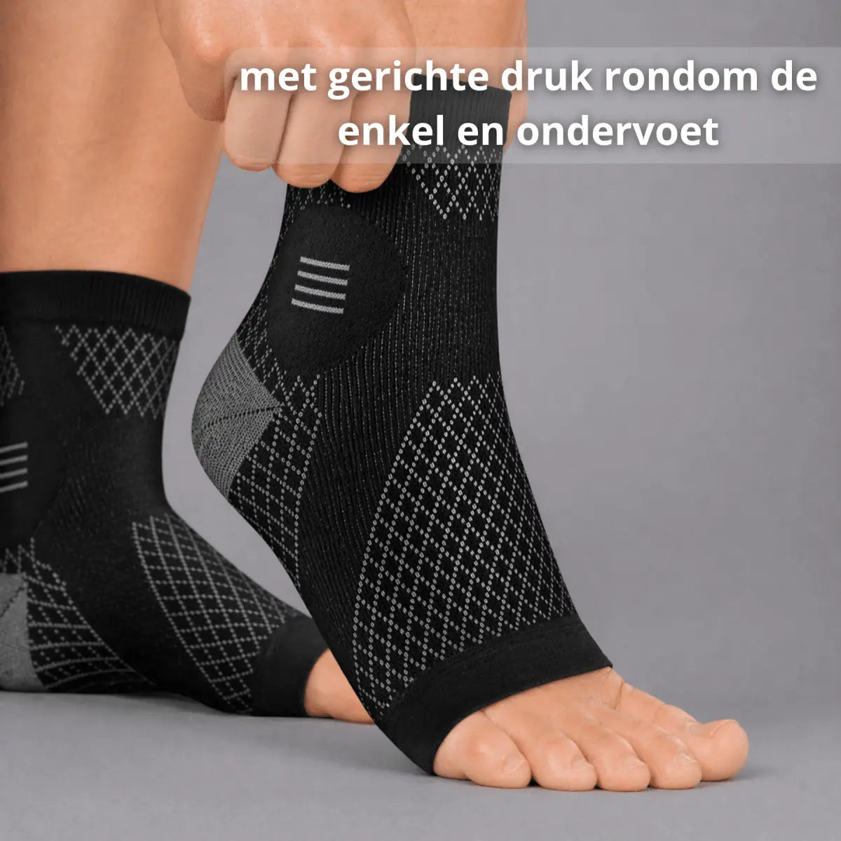 open toe ankle compression socks, swollen ankle solution, daily ankle support, open toe comfort, prevent ankle swelling, keep ankles normal, fit shoes daily, ankle underfoot pressure, universal size S M L XL, ankle compression socks for home work travel